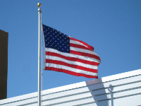 GRAND OPENING DEMO EVENT USA flag